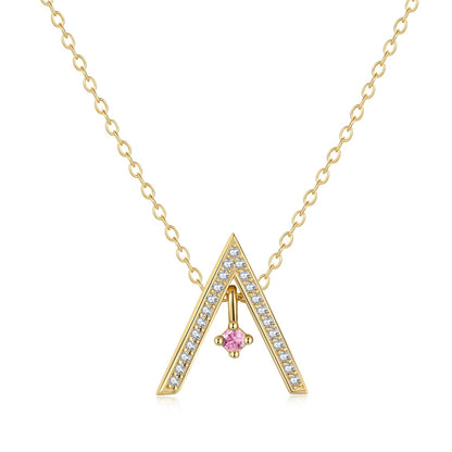 [Clover Jewelry]Sparkling "A" Shape Necklace