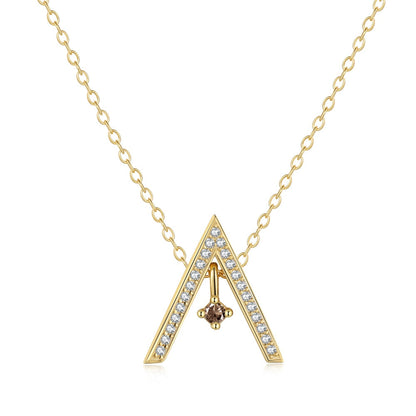 [Clover Jewelry]Sparkling "A" Shape Necklace