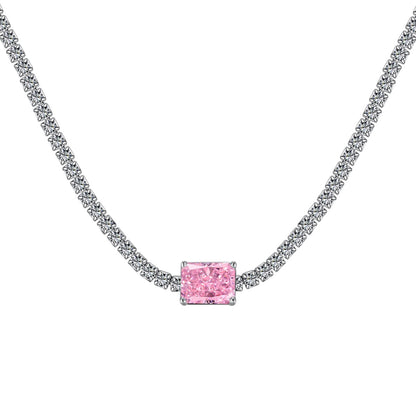 [Clover Jewelry]2.0 carat Ornate Emerald Cut Necklace