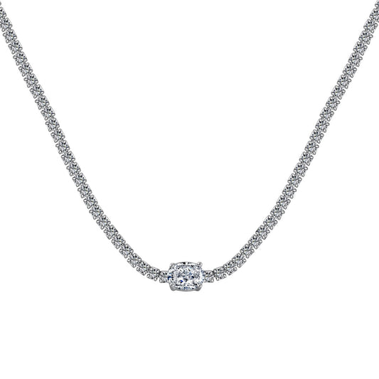 [Clover Jewelry]1.0 Carat Shining Oval Cut Necklace