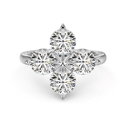 [Clover Jewelry]Four-Leaf Clover Eight-Pointed Star Ring