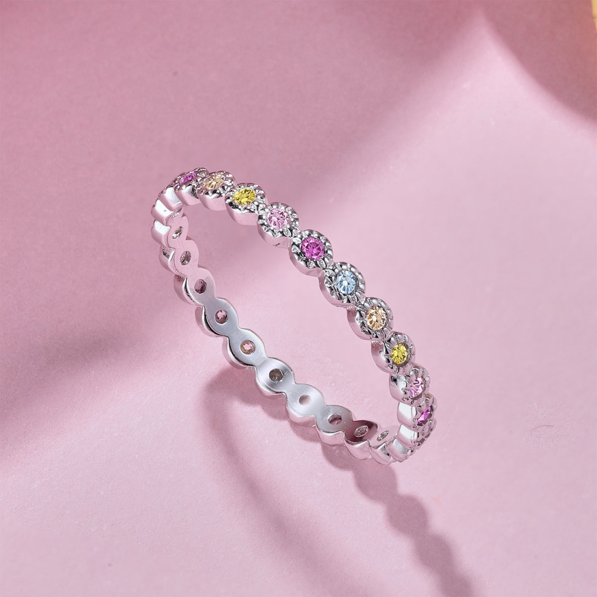 [Clover Jewelry]Radiant Sparkling Round Cut Daily Ring