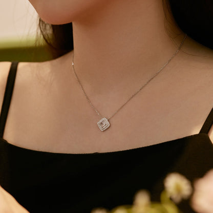 [Clover Jewelry]Sparkling Asscher Cut Necklace