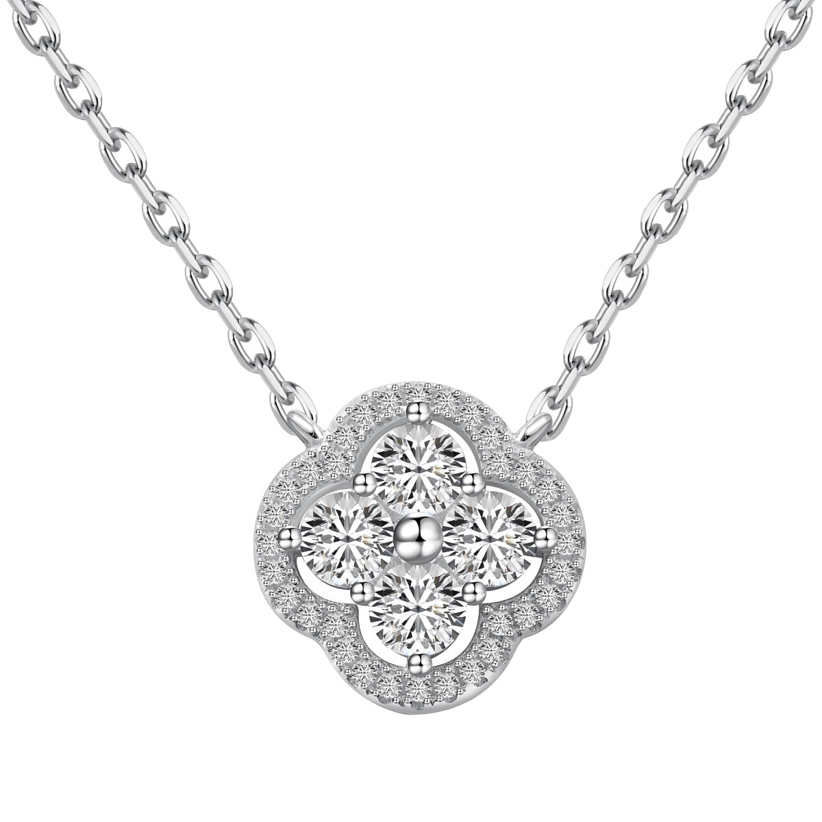 [Clover Jewelry]Exquisite Necklace With Four-Leaf Clover Flower Design