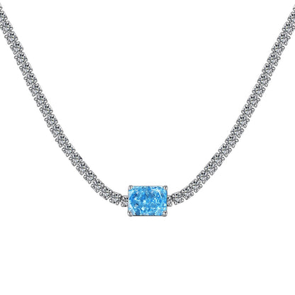 [Clover Jewelry]2.0 carat Ornate Emerald Cut Necklace