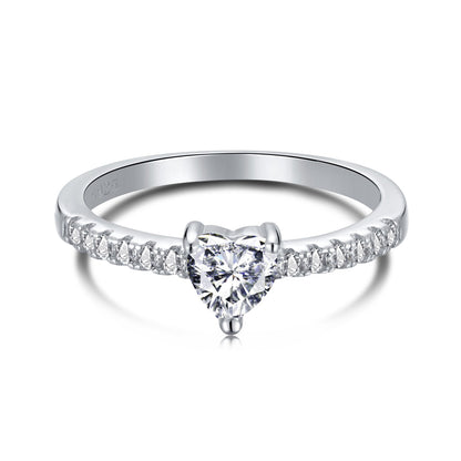 [Clover Jewelry]0.5 Carat CaratEternity Charming Heart Shape Lover Ring