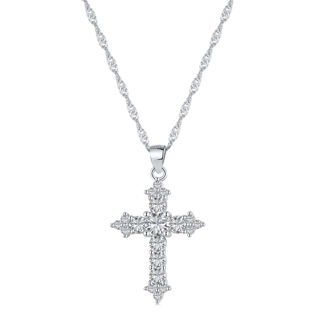 [Clover Jewelry]Delicate Cross Shape Necklace