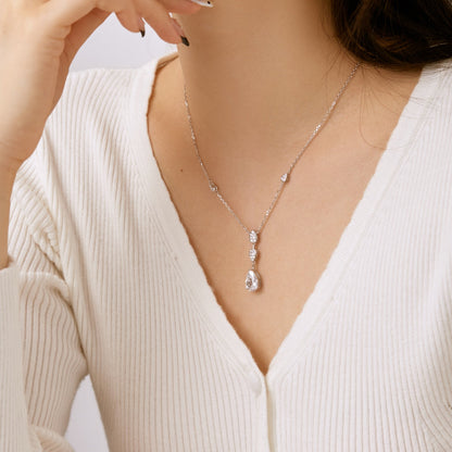 [Clover Jewelry]Dazzling Pear Cut Necklace