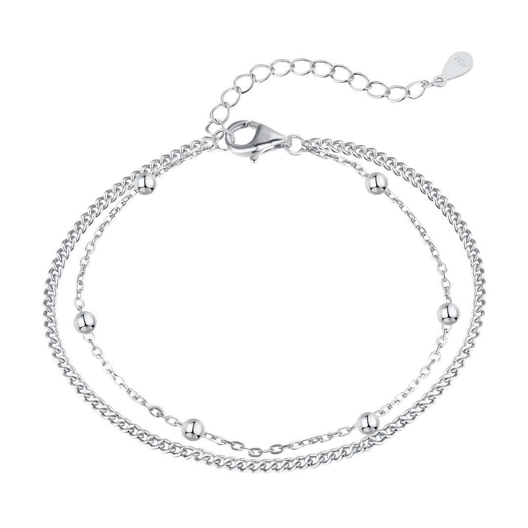 [Clover Jewelry]Delicate Bead Double Layer Bracelet