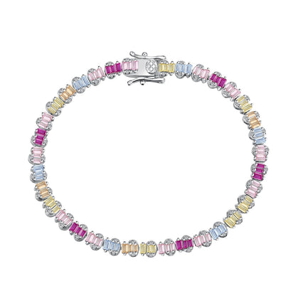 [Clover Jewelry]Delicate Colorful Emerald Cut Party Bracelet