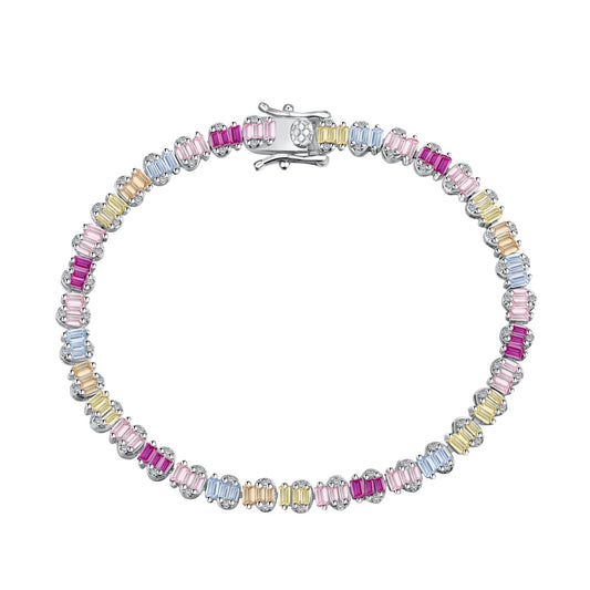 [Clover Jewelry]Delicate Colorful Emerald Cut Party Bracelet