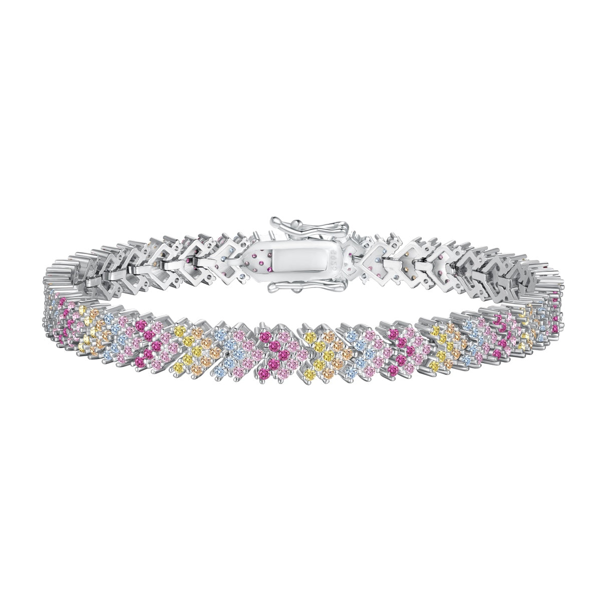 [Clover Jewelry]Ornate Sparkling Round Cut Party Bracelet