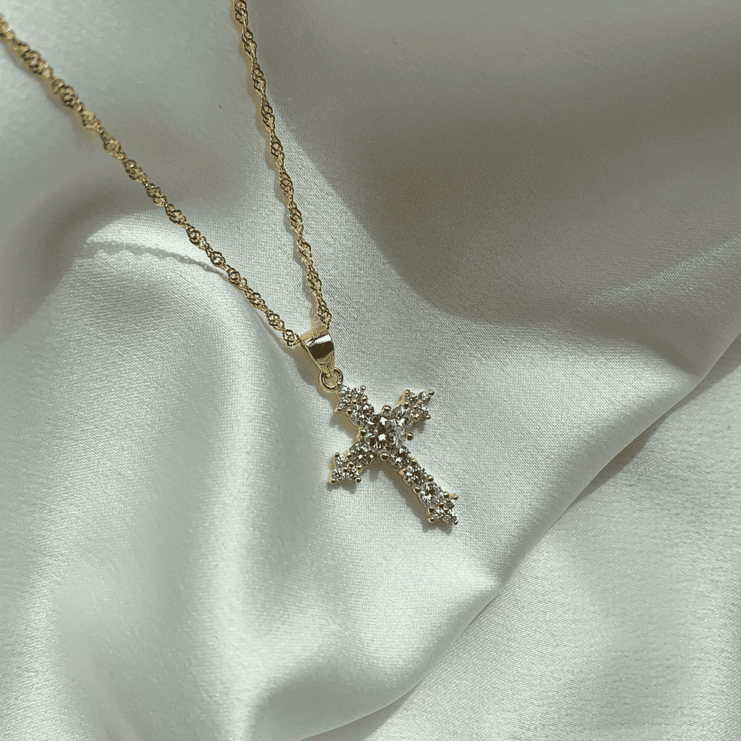 [Clover Jewelry]Delicate Cross Shape Necklace