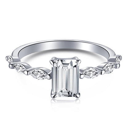 [Clover Jewelry]1.0 Carat Dainty Resplendent Radiant Cut Daily Ring