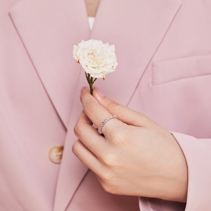 [Clover Jewelry]Unique Scintillating Round Cut Daily Ring