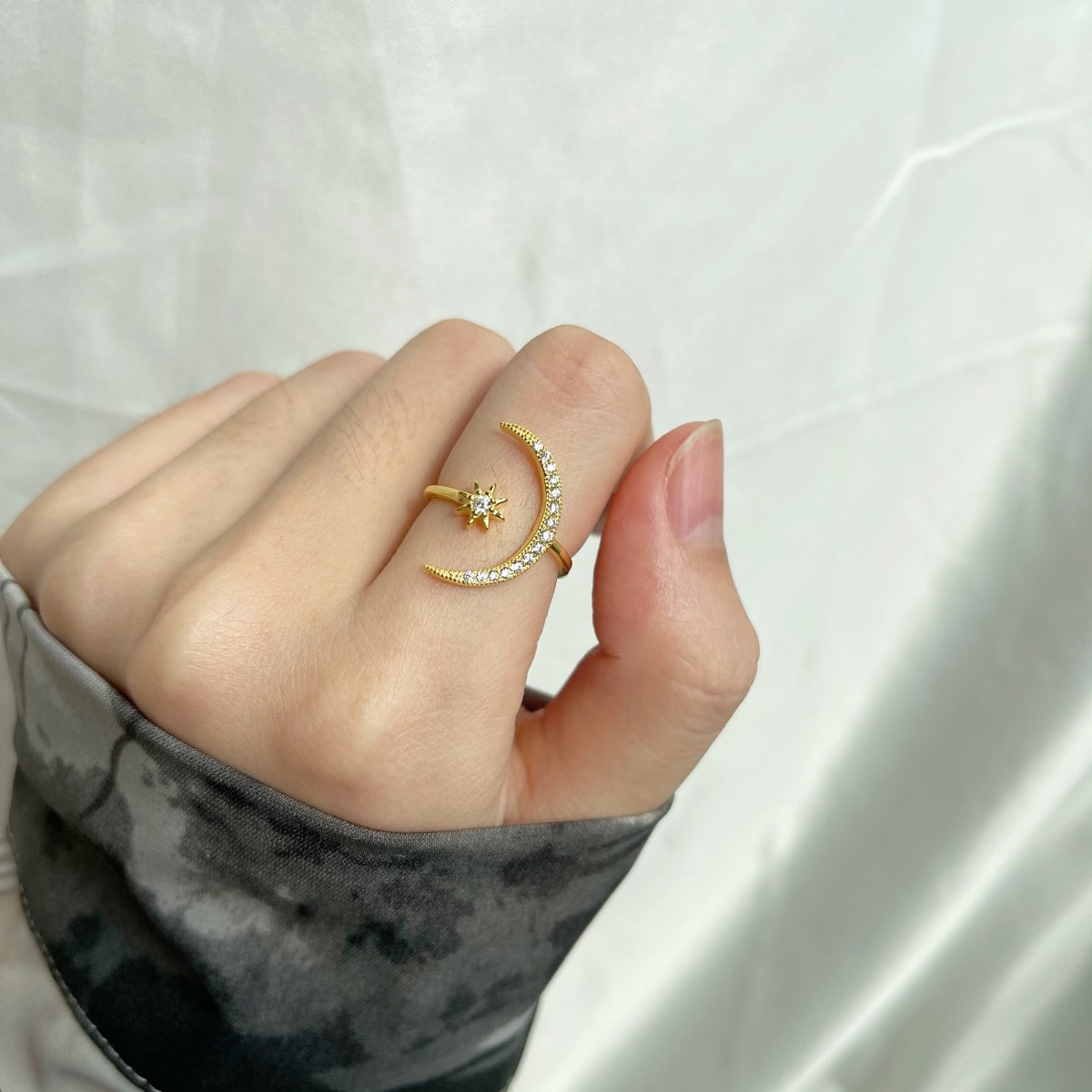 [Clover Jewelry]Eternity Moon & Star Ring