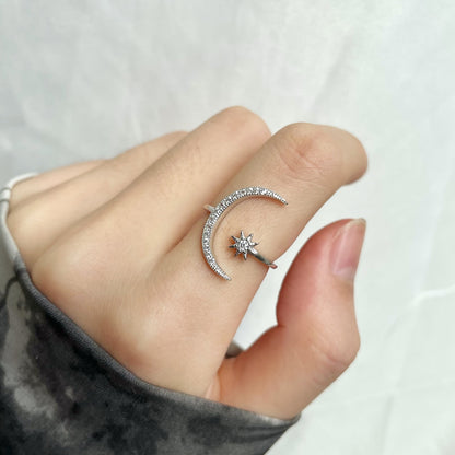 [Clover Jewelry]Eternity Moon & Star Ring