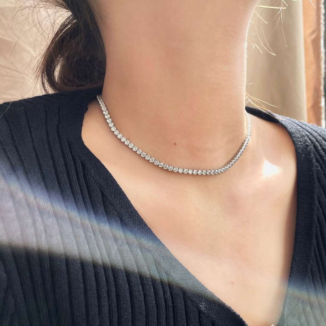 [Clover Jewelry]Elegant Tennis Chain Necklace