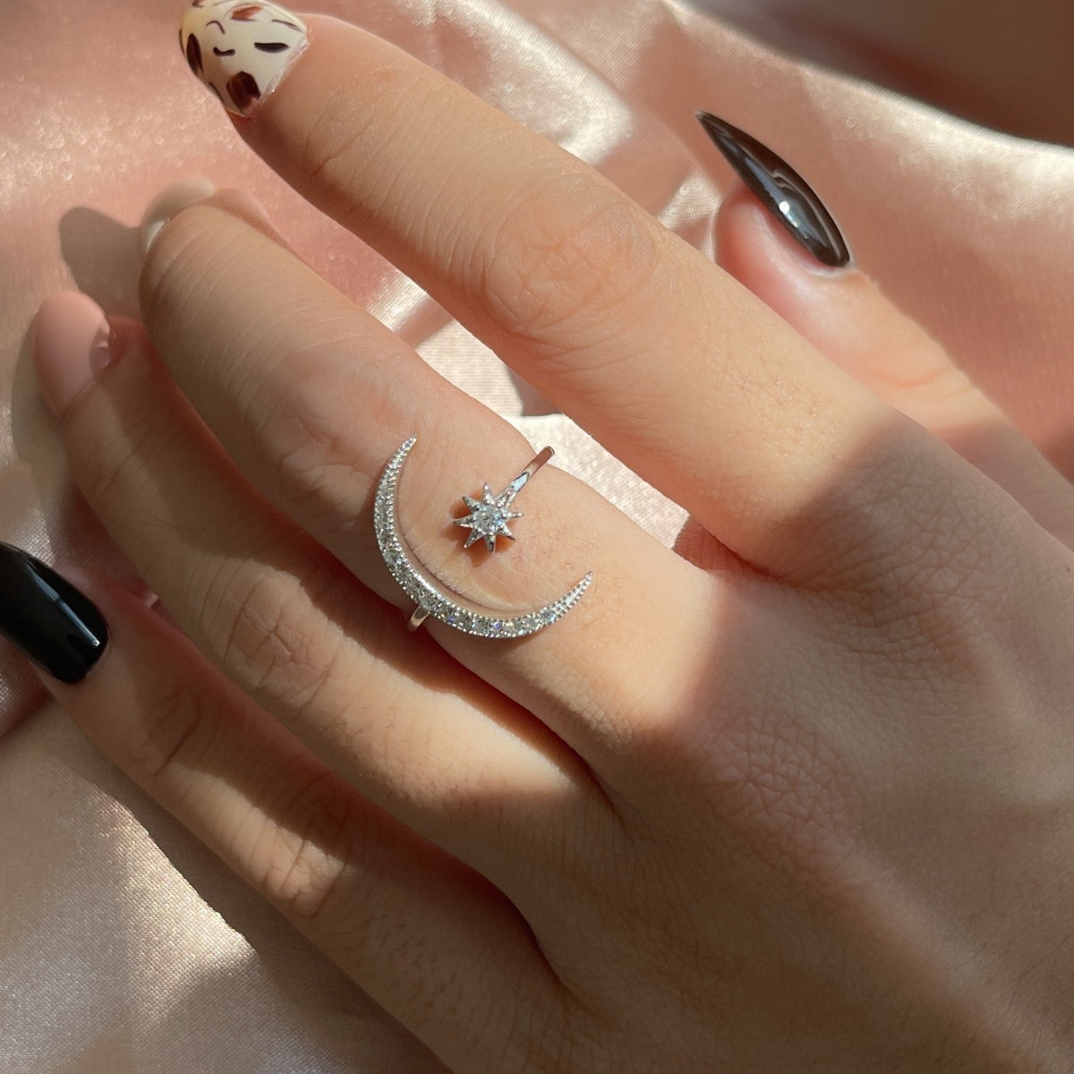 [Clover Jewelry]Eternity Moon & Star Ring