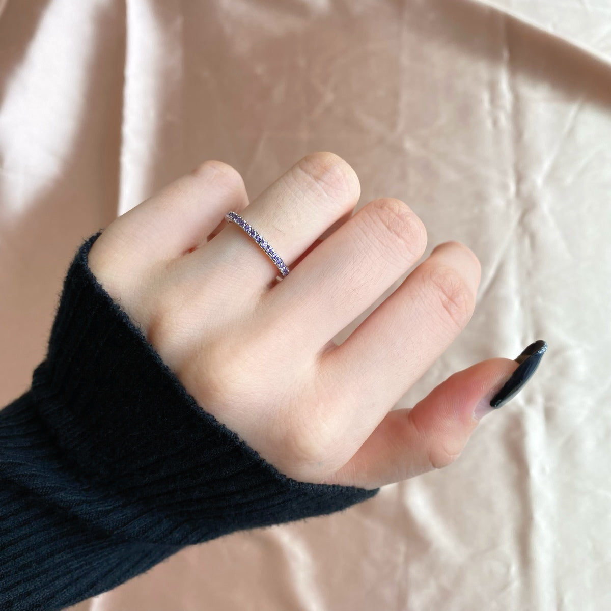 [Clover Jewelry]Delicate Sparkling Round Cut Daily Ring