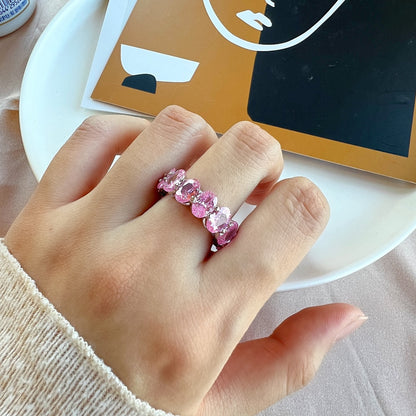 [Clover Jewelry]Dainty Elongated Cushion Cut Tennis Ring