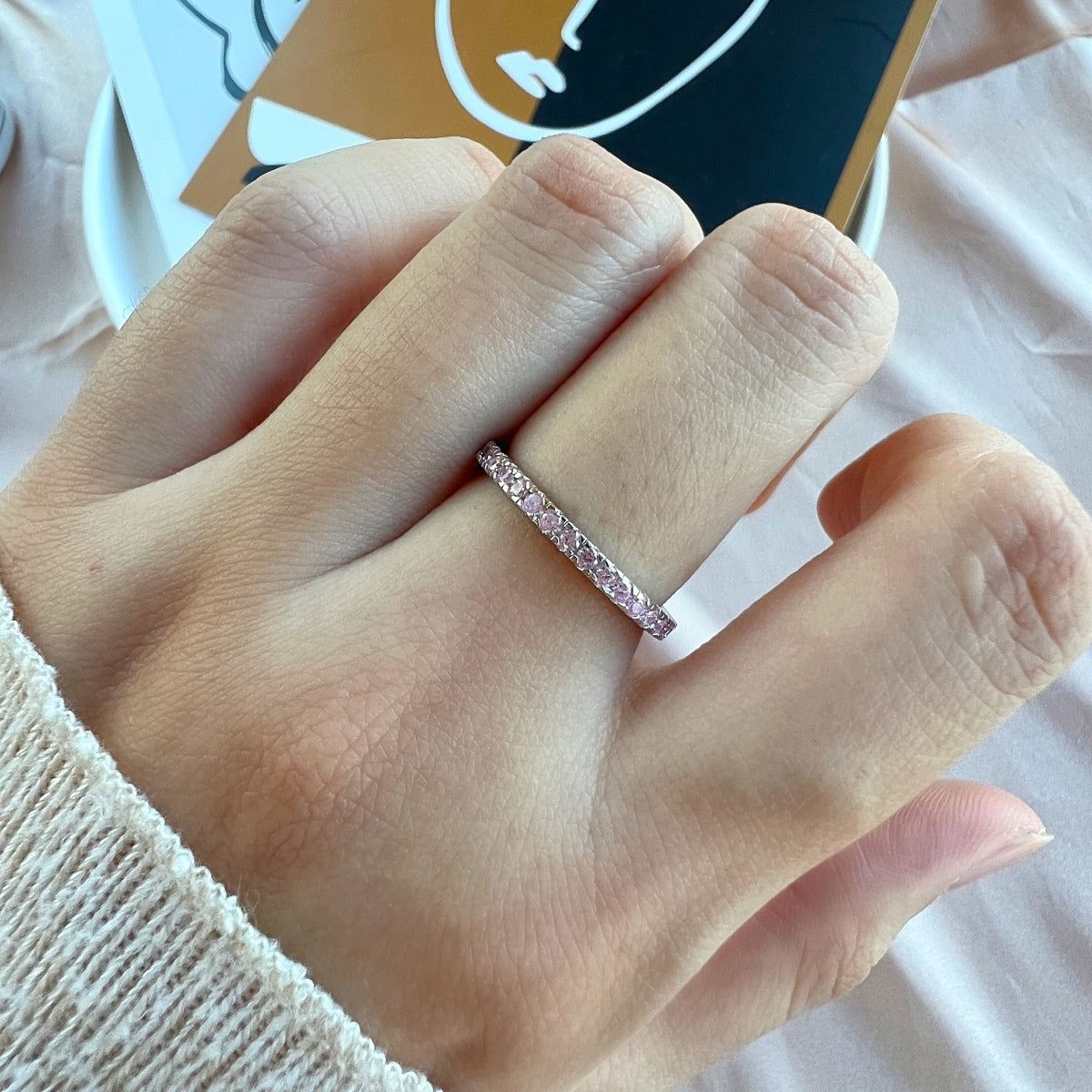 [Clover Jewelry]Delicate Sparkling Round Cut Daily Ring