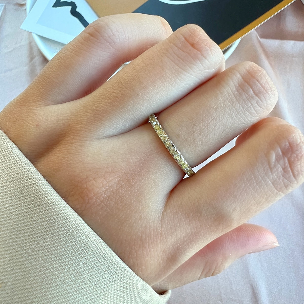 [Clover Jewelry]Delicate Sparkling Round Cut Daily Ring