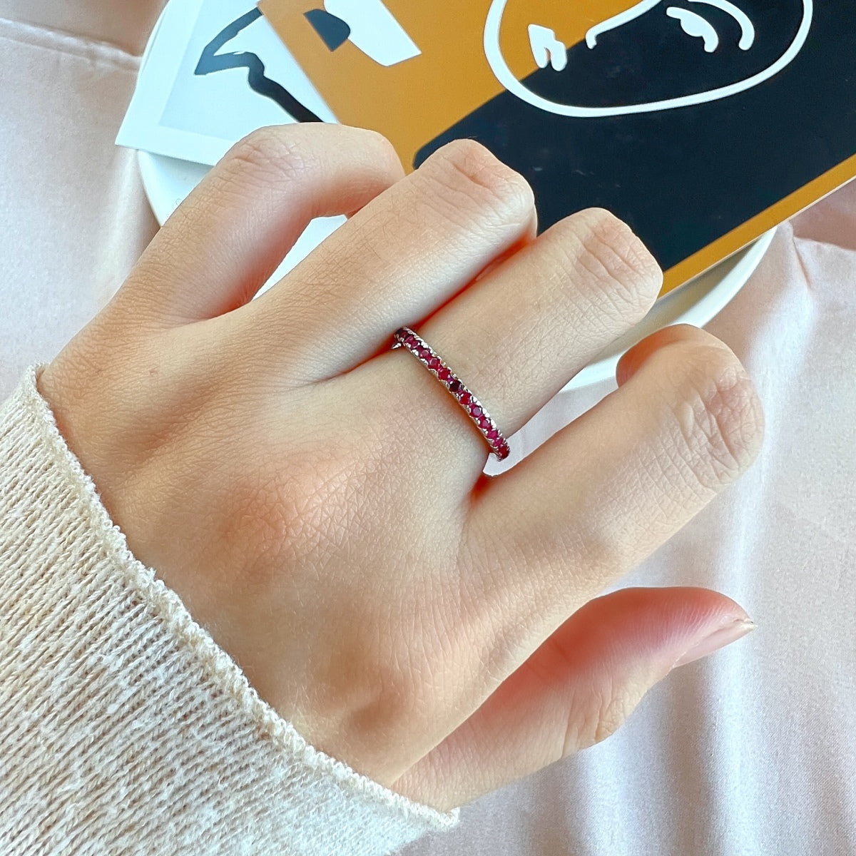 [Clover Jewelry]Delicate Sparkling Round Cut Daily Ring