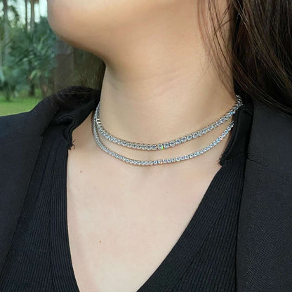 [Clover Jewelry]Elegant Tennis Chain Necklace