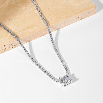 [Clover Jewelry]4.0 Carat Elegant Radiant Cut Necklace