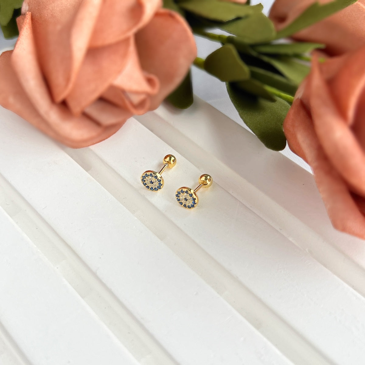 [Clover Jewelry]Devil's Eye Ear Bone Nail Earrings