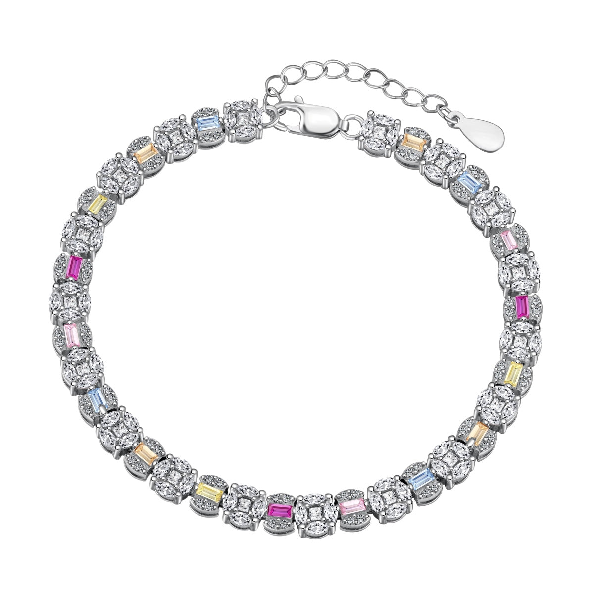 [Clover Jewelry]Dazzling Radiant Multi Cut Daily Bracelet