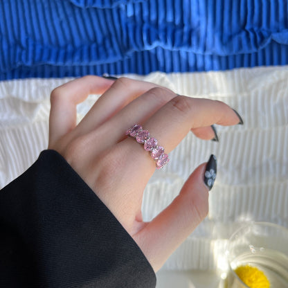 [Clover Jewelry]Dainty Elongated Cushion Cut Tennis Ring