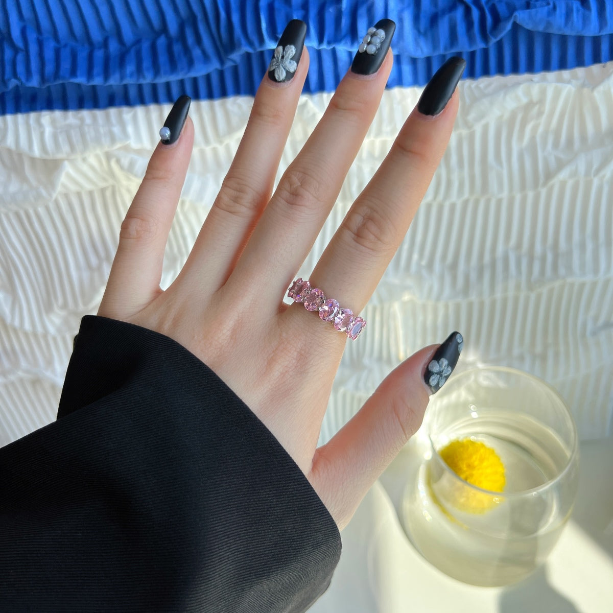 [Clover Jewelry]Dainty Elongated Cushion Cut Tennis Ring