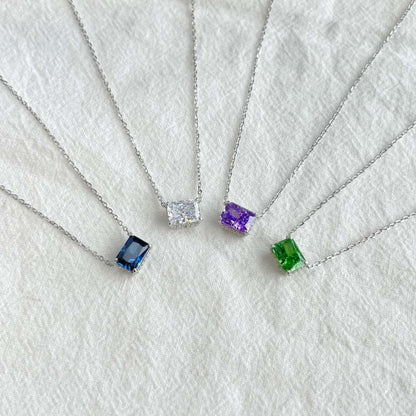 [Clover Jewelry]Luxurious Square Shape Colorful Necalack