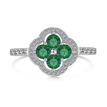 [Clover Jewelry]Four Leaf Clover Flower Design Ring