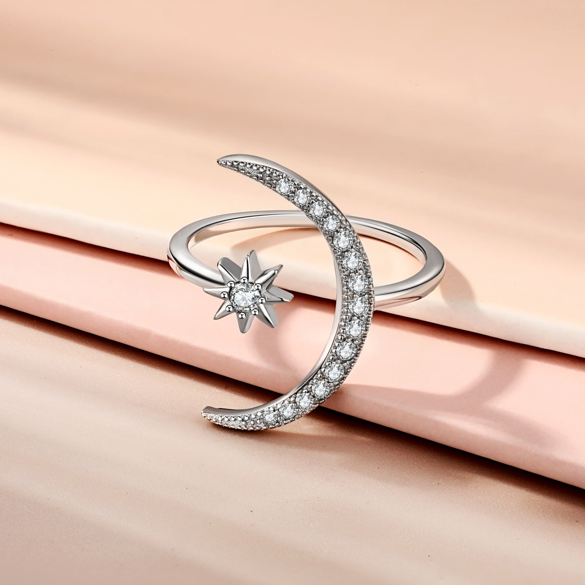 [Clover Jewelry]Eternity Moon & Star Ring