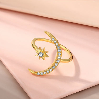 [Clover Jewelry]Eternity Moon & Star Ring