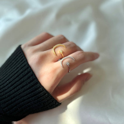 [Clover Jewelry]Eternity Moon & Star Ring