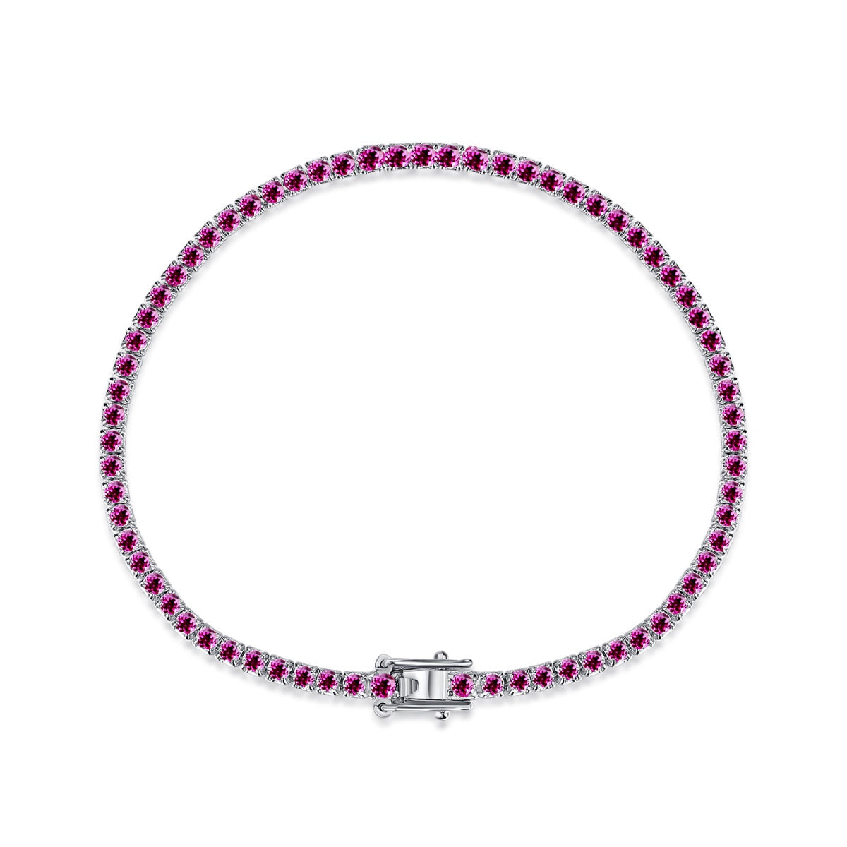 [Clover Jewelry]Dazzling Colorful Round Cut Daily Bracelet