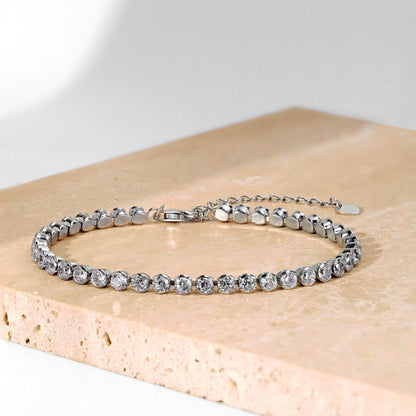 [Clover Jewelry]Ornate  Sparkling Round Cut Daily Bracelet