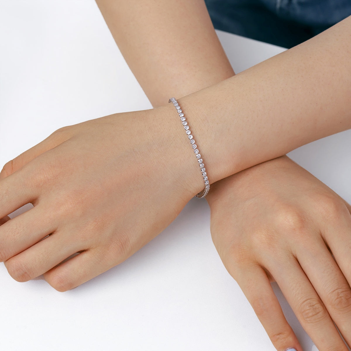 [Clover Jewelry]Dazzling Sparkling Round Cut Daily Bracelet