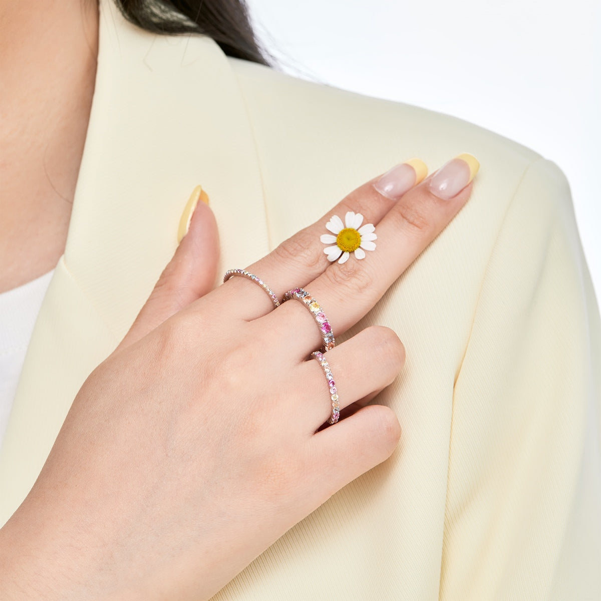 [Clover Jewelry]Elegant Vivid Round Cut Daily Ring