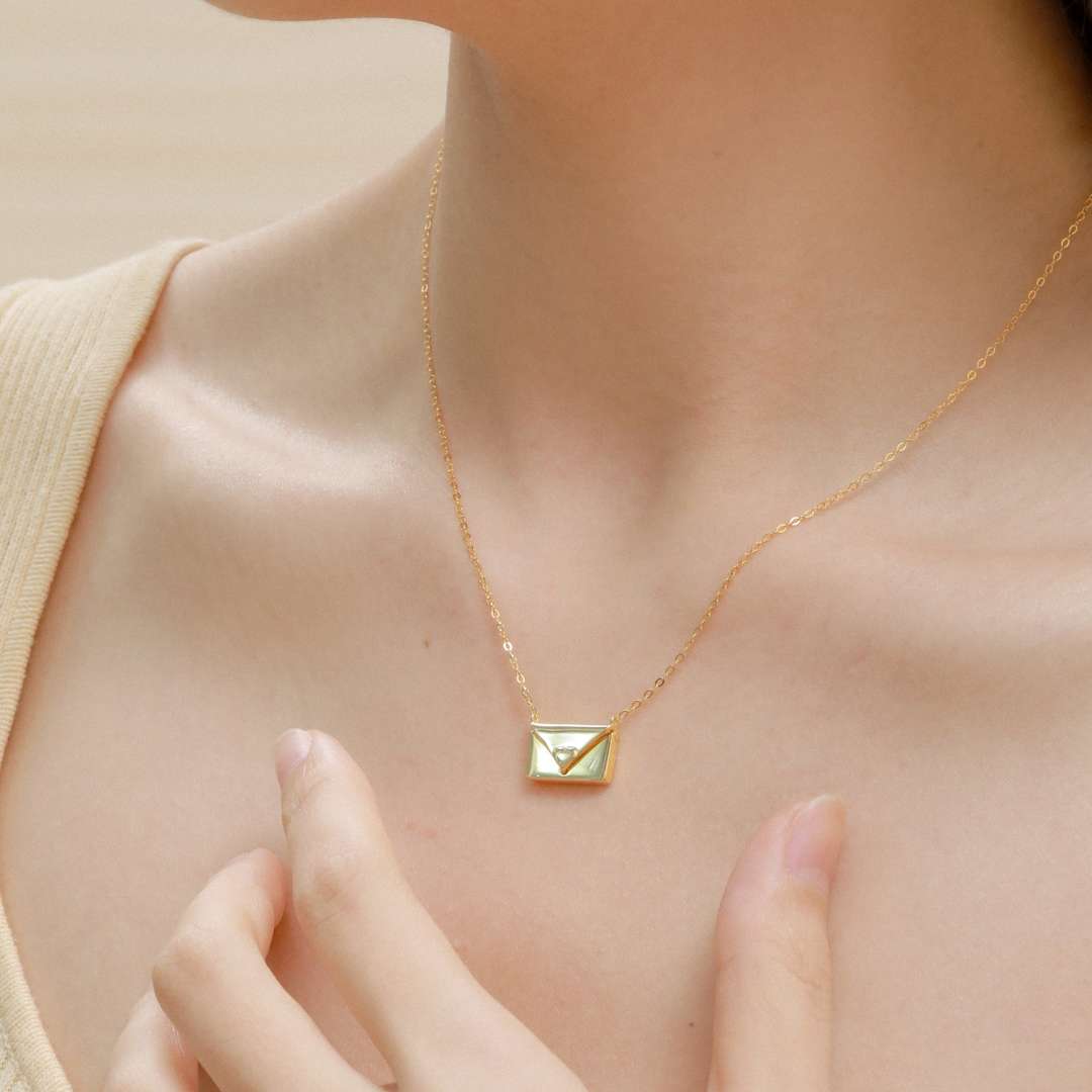 [Clover Jewelry]Envelope Heart Shape Mother's Day Necklace