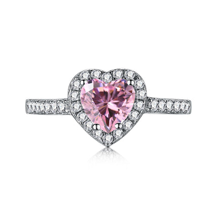 [Clover Jewelry]Eternity Splashy Romantic Heart Shape Lover Ring