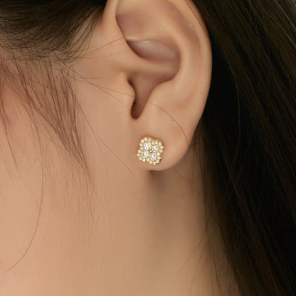 [Clover Jewelry]Four-Leaf Clover Flower Shaped Earrings