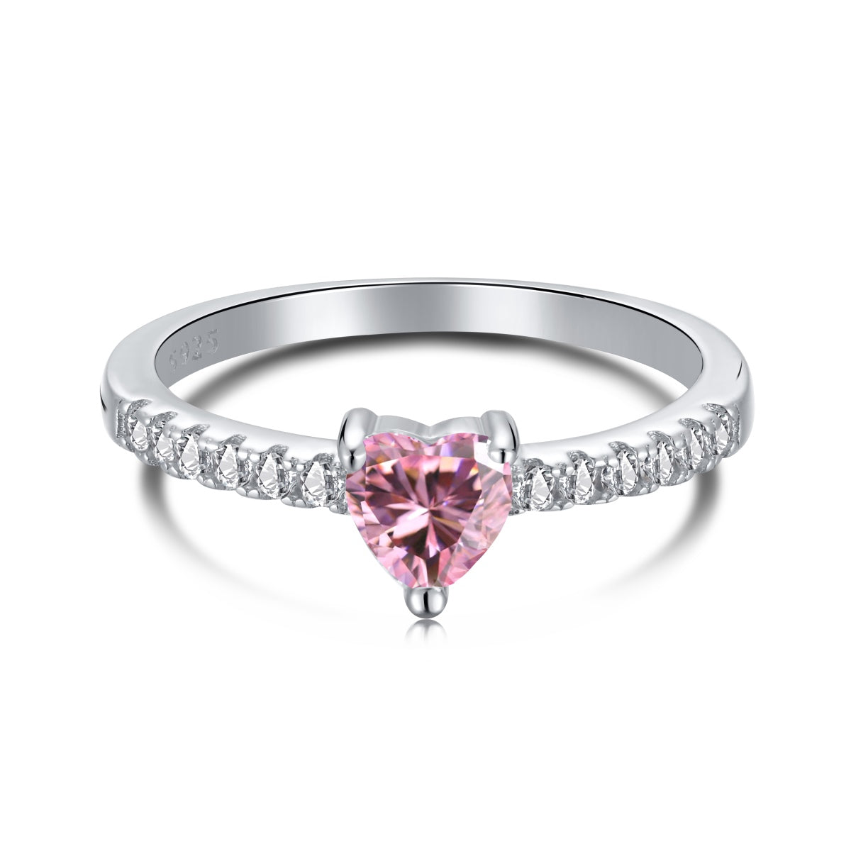 [Clover Jewelry]0.5 Carat CaratEternity Charming Heart Shape Lover Ring