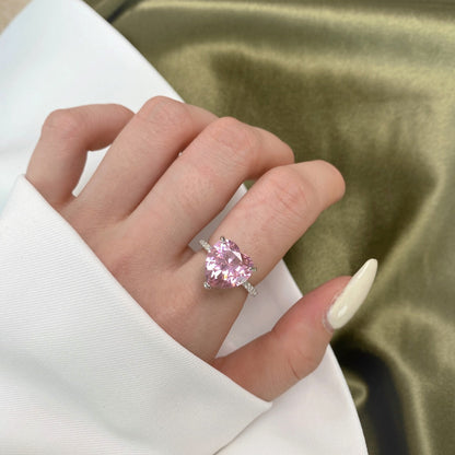 [Clover Jewelry]6.0 Carat Luxurious Sparkling Romantic Heart Cut Lover Ring