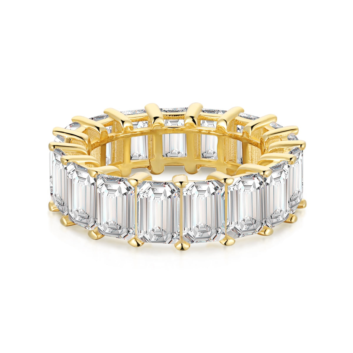 [Clover Jewelry]0.75 Carat Elegant Emerald Cut Tennis Ring