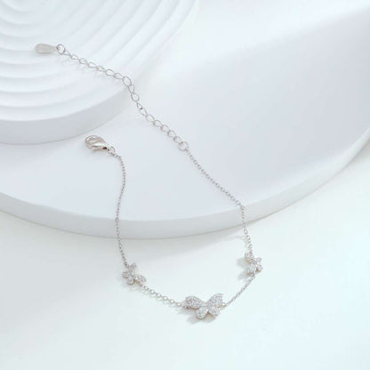 [Clover Jewelry]Delicate Butterfly Pendant Bracelet